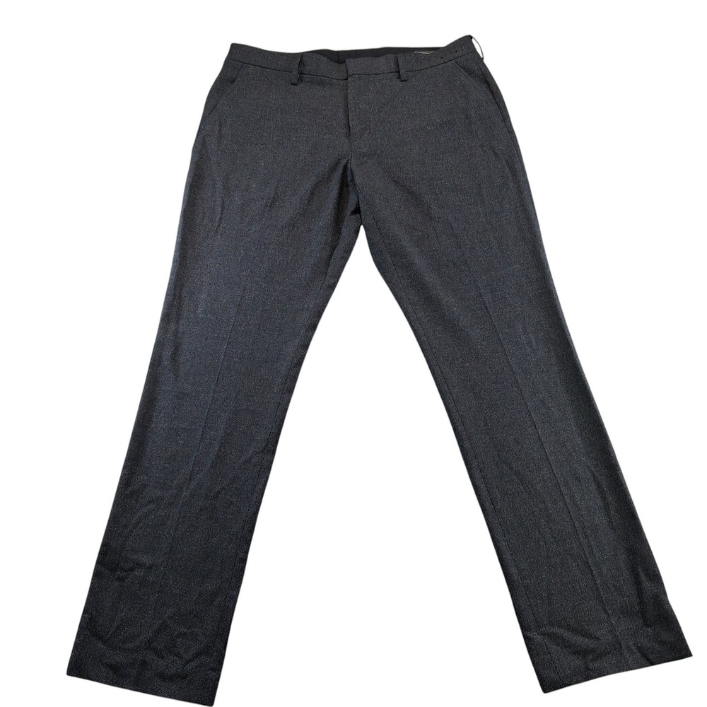Nordstrom Dress Pants Mens 35 x 32 Athletic Fit Charcoal Gray Textured Stretch